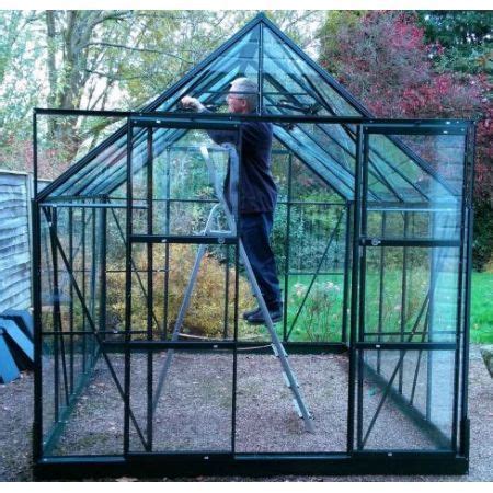 Halls Greenhouse Base Qube Black Steam Moorland Garden Centre