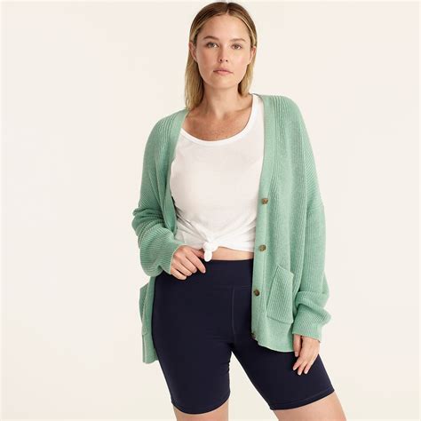 J Crew V Neck Cotton Cashmere Cardigan Sweater