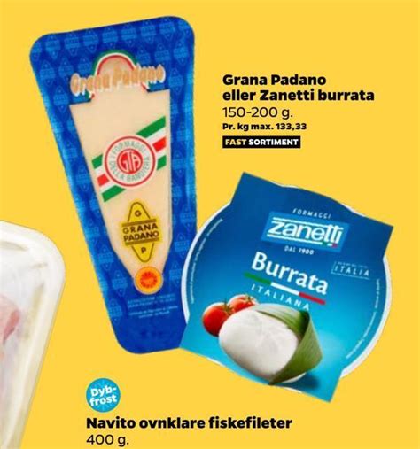 Grana Padano Eller Zanetti Burrata Tilbud Hos Netto