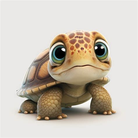 Cute Turtle Cartoon Generative Ai Stock Illustration Illustration Of