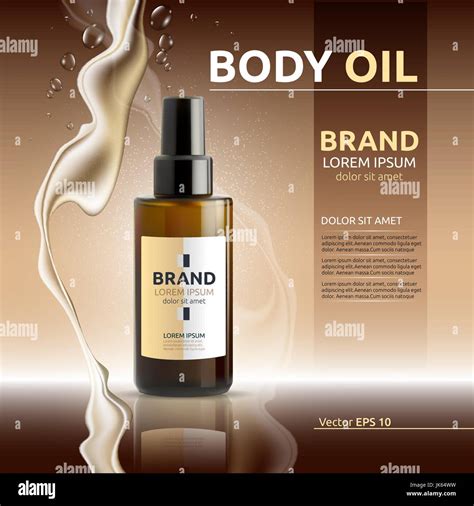 Body Oil Cosmetic Ads Template Hydrating Body Lotions Mockup 3d