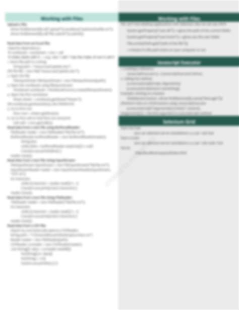 Solution Selenium Java Cheat Sheet Studypool