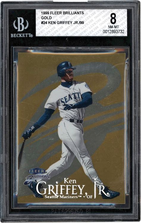 1999 Fleer Brilliants Gold 24 Ken Griffey Jr 70 99 BGS NM MT 8