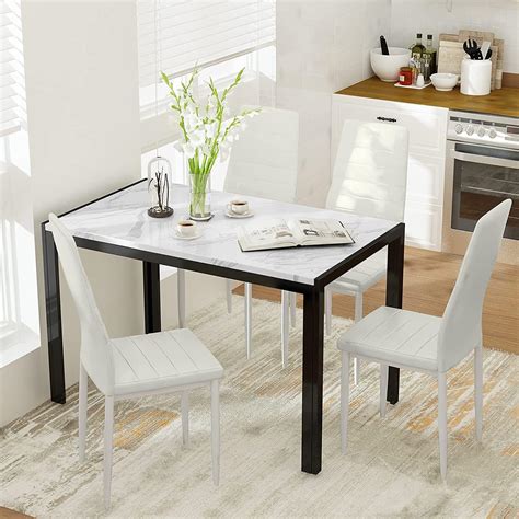 Awqm Juego De Mesa De Comedor De M Rmol Para Mesa Rectangular De