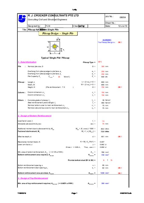 Rc Pilecap Design Beam Method Pdfcoffee