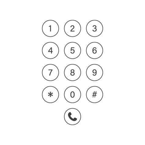 Smartphone Dial Button Icon In Flat Style Phone Number Pad