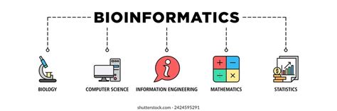 Bioinformatics Banner Web Icon Set Vector Stock Vector Royalty Free