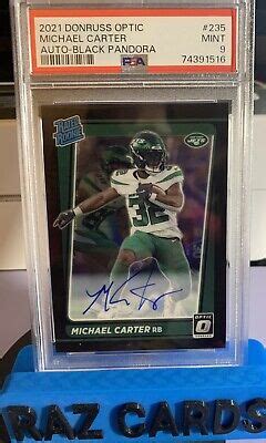 2021 Donruss Optic Michael Carter Auto Black Pandora Prizm RC 235 25