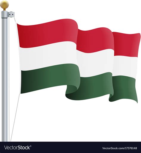 Waving hungary flag isolated on a white background