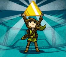 Link The Legend Of Zelda Holding Golden Pyramid Gifdb