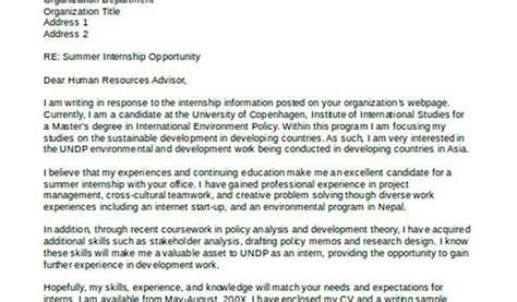 Sample Cover Letter For Hr Internship Examples Of Cover Letters For