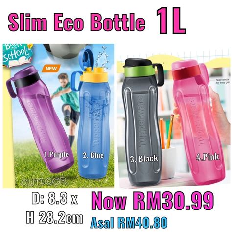 Slim Eco Bottle 1l Tupperware Shopee Malaysia