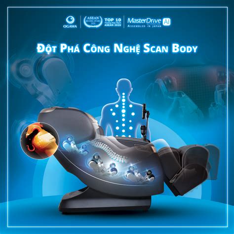 Ghế Massage Master Drive Ai ĐỘt PhÁ CÔng NghỆ Scan Body