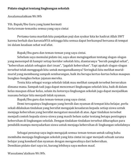 Contoh Pidato Bertema Lingkungan