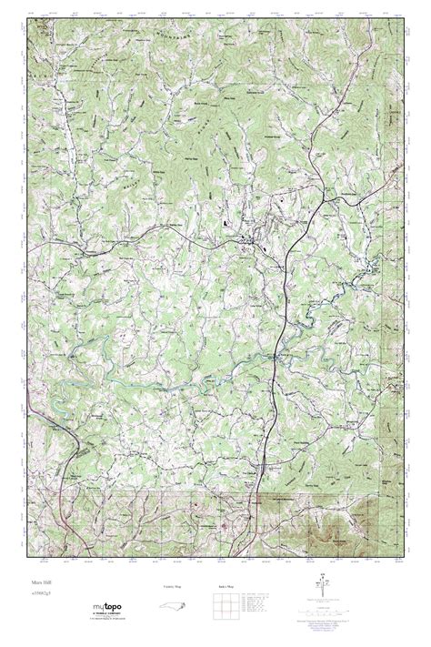 MyTopo Mars Hill North Carolina USGS Quad Topo Map