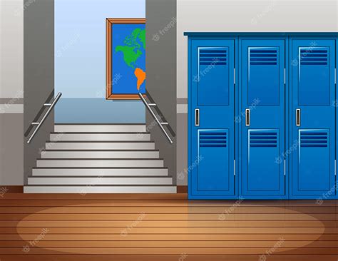 Premium Vector | Cartoon empty school interior