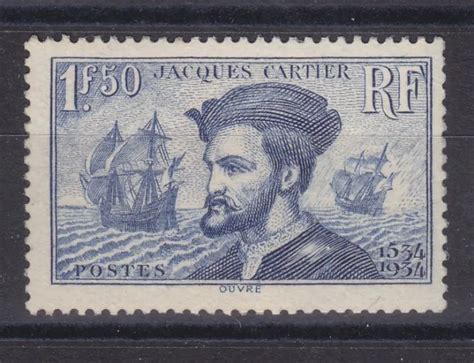 FRANCE ANNÉE 1934 arrivée de Jacques Cartier N 297 réf 1244 EUR 47