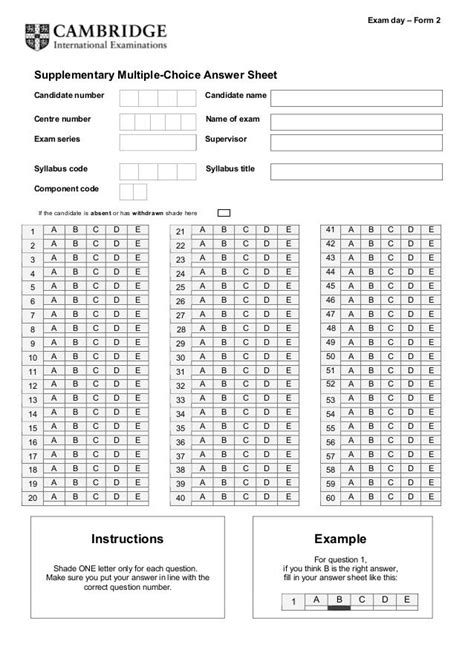 Exam Answer Sheet Pdf Google Search In 2020 Exam Answer Exam Day Exam