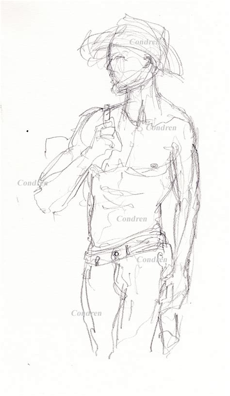 Hot Shirtless Cowboy 345Z Gay Figure Drawings Condren Galleries