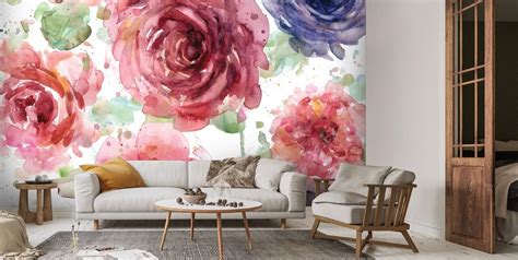 Macro Flowers Wall Mural Wallsauce US