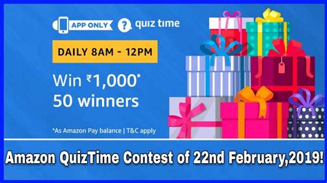 Free 1000 Amazon Pay Balance Offer For 50 Winners Amazon QuizTime