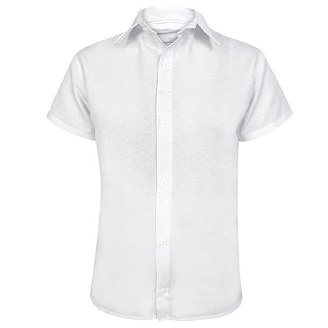 Camisa Social Infantil Masculina Manga Curta Branca Mundo Principe