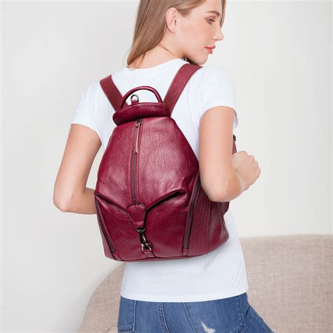 Women Anti Theft Leather Backpack Kadell Fashion Ladies Purse Anti Theft Bag Casual Travel