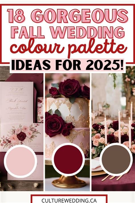 Best Fall Wedding Colour Ideas Combinations For