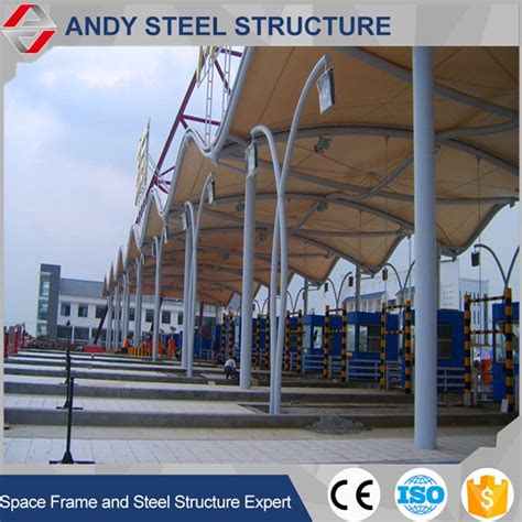 Light Weight Prefabricated Steel Tube Truss Structure Toll Station Roof