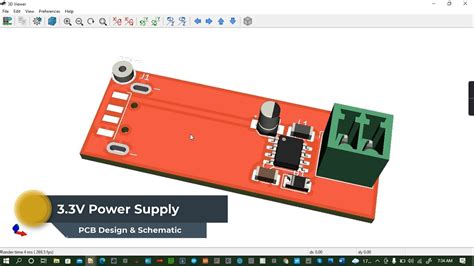 V Power Supply Schematic Pcb Design In Kicad Youtube