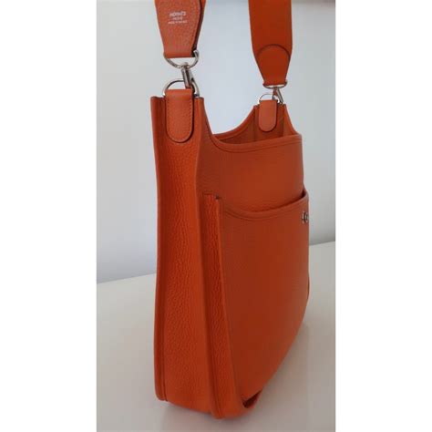 Herm S Handtaschen Orange Leder Ref Joli Closet