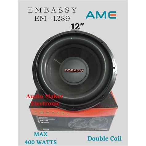 Jual Subwoofer Embassy Inch Em Double Coil Magnet Besar Max