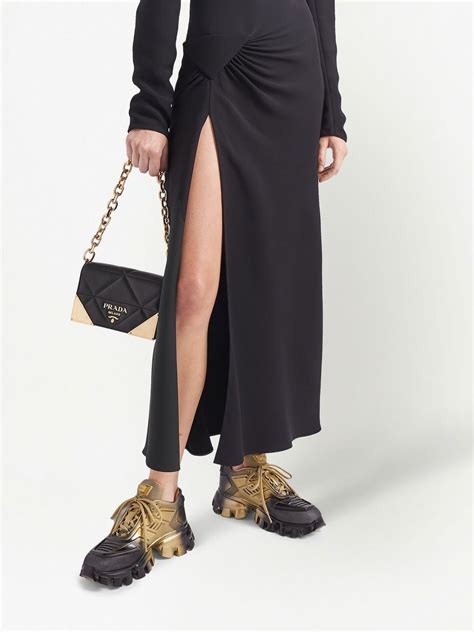 Prada Cloudbust Thunder Sneakers In Gold Modesens