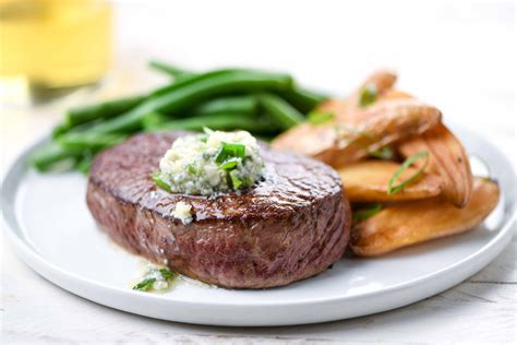 Sirloin Steak With Blue Cheese Compound Butter With Green Beans And