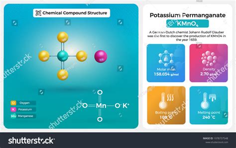 Potassium Permanganate Properties Chemical Compound Structure Stock