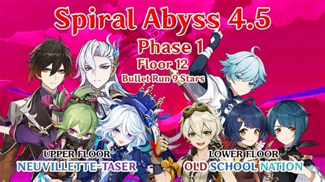 Spiral Abyss 4 5 Phase 1 Floor 12 Bullet Run 12 Stars Nuvillette