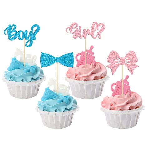 Gyufise 24Pcs Gone Fishing Cupcake Toppers 3D Eyes Big One Glitter