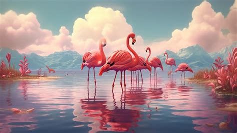 Premium AI Image | flamingo in its natural habitat ISO 100 generative ai