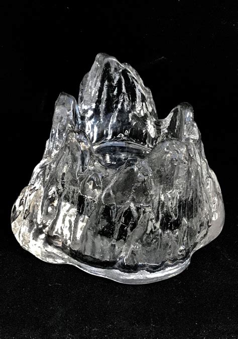 Crystal Nybro Sweden Vintage Iceberg Candle Holder Hand Made Etsy