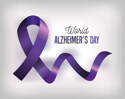 Día Mundial Del Alzheimer Con Cinta Morada 2542793 Vector En Vecteezy