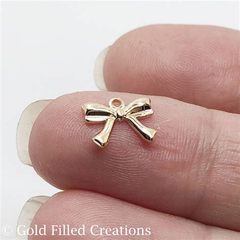 Gold Filled Bow Charms Pendant Bulk 5 15 30 Pieces 20 Off Gold