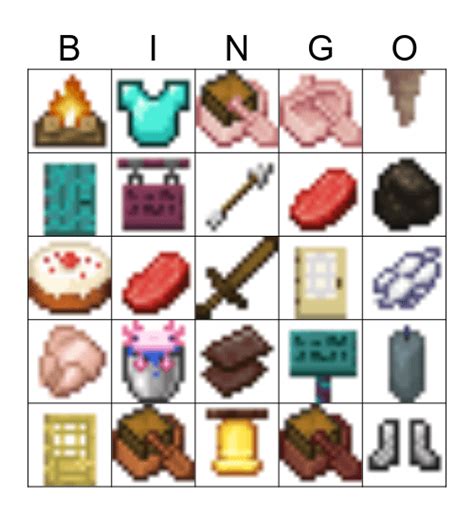 Minecraft Bingo Card