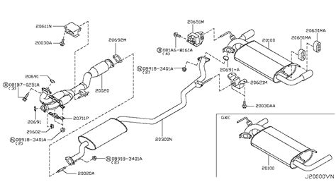 20300n Muffler Assy Exhaustsub 200 Exhaust Tube And Muffler For Murano Z50 Rhd Nissan Murano