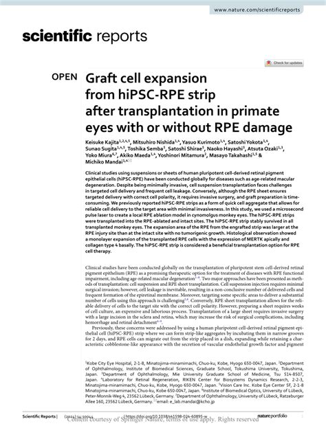 PDF Graft Cell Expansion From HiPSC RPE Strip After Transplantation