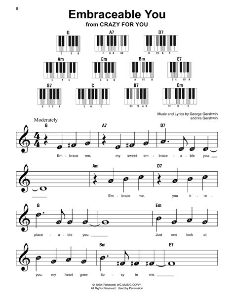 Embraceable You By George Gershwin Sheet Music For Super Easy Piano At