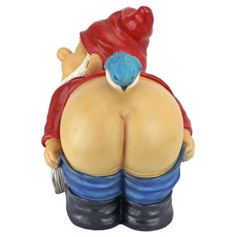 Design Toscano Loonie Moonie Bare Buttocks Garden Gnome Statue