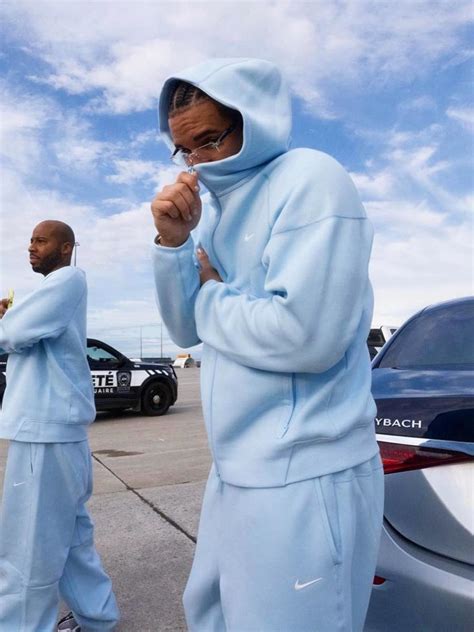 Drake Nike X Nocta Light Blue Tech Zip Hoodie And Sweatpants Inc Style