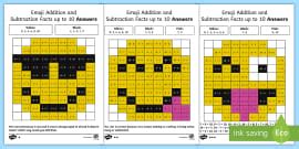 Emoji Addition Code Breaking Worksheets Teacher Made