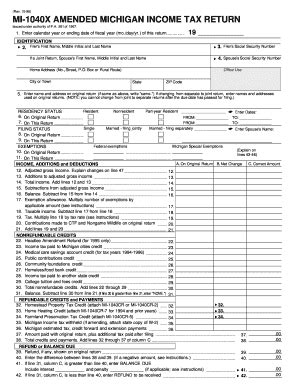 Fillable Online Michigan Michigan Form Mi X Amended Michigan