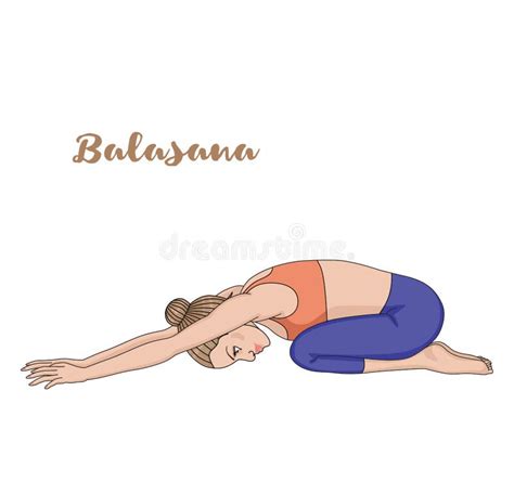 Illustration De La Ligne De Couleur De Pose Enfant Balasana